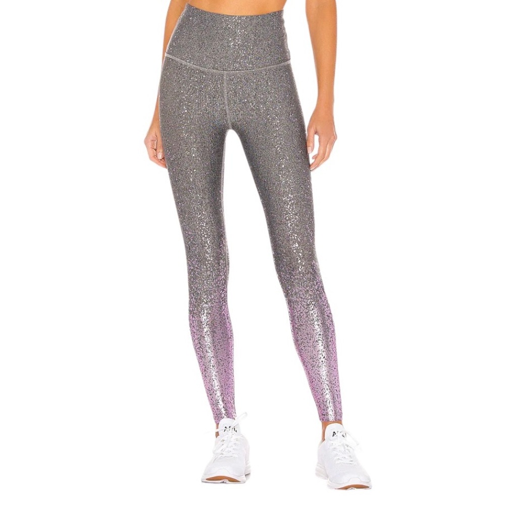Beyond Yoga High Waisted Midi Leggings Women’s Medium‎ Mauve Alloy Ombre
